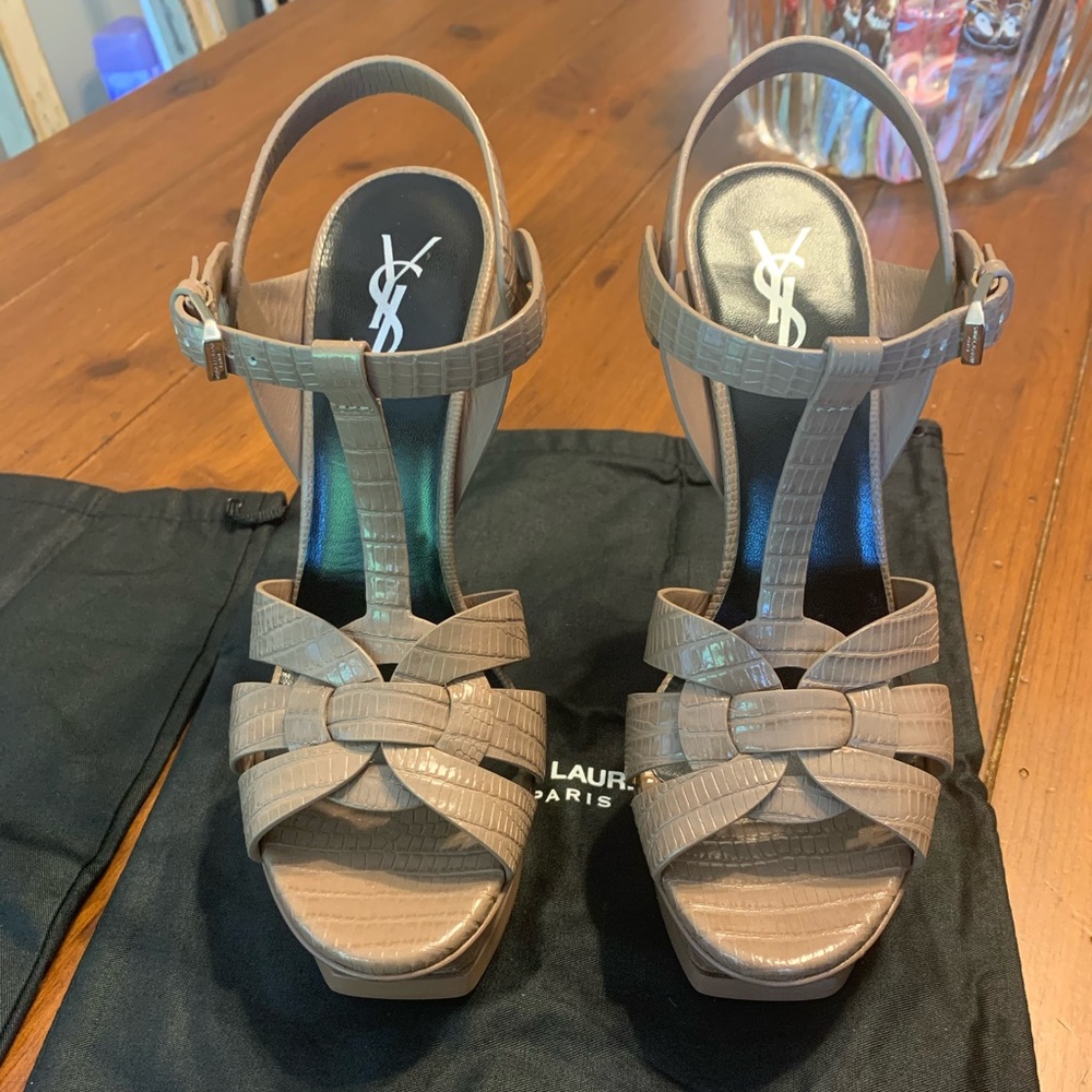 YSL Tribute platform sandals